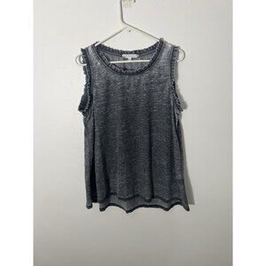 Jane And Delancey Gray Tank With Ruffles Size Large